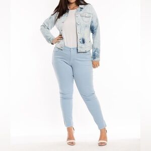 Slink Jeans Tie-Dye Denim Jacket Love Your Body Size 2X